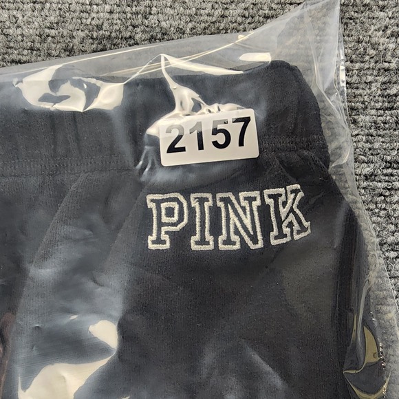 VICTORIAS SECRET PINK Shorts S Black‎ BLING Hawaii Rhinestone Sparkly Logo Y2K - Picture 9 of 9